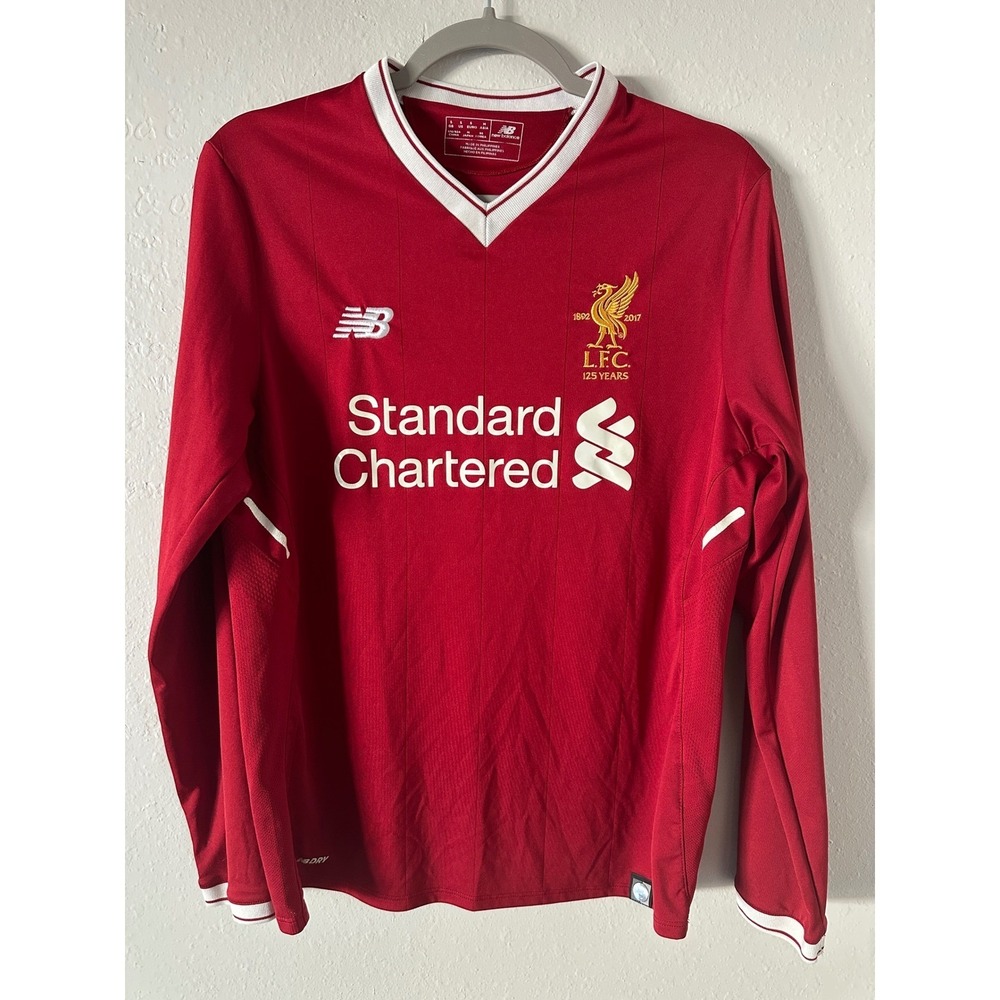 Liverpool 2017 2018 Home Shirt Jersey Long Sleeve New Balance MT730008 Mens M